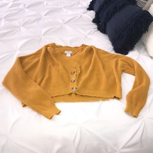 Cropped Button-Up Sweater
